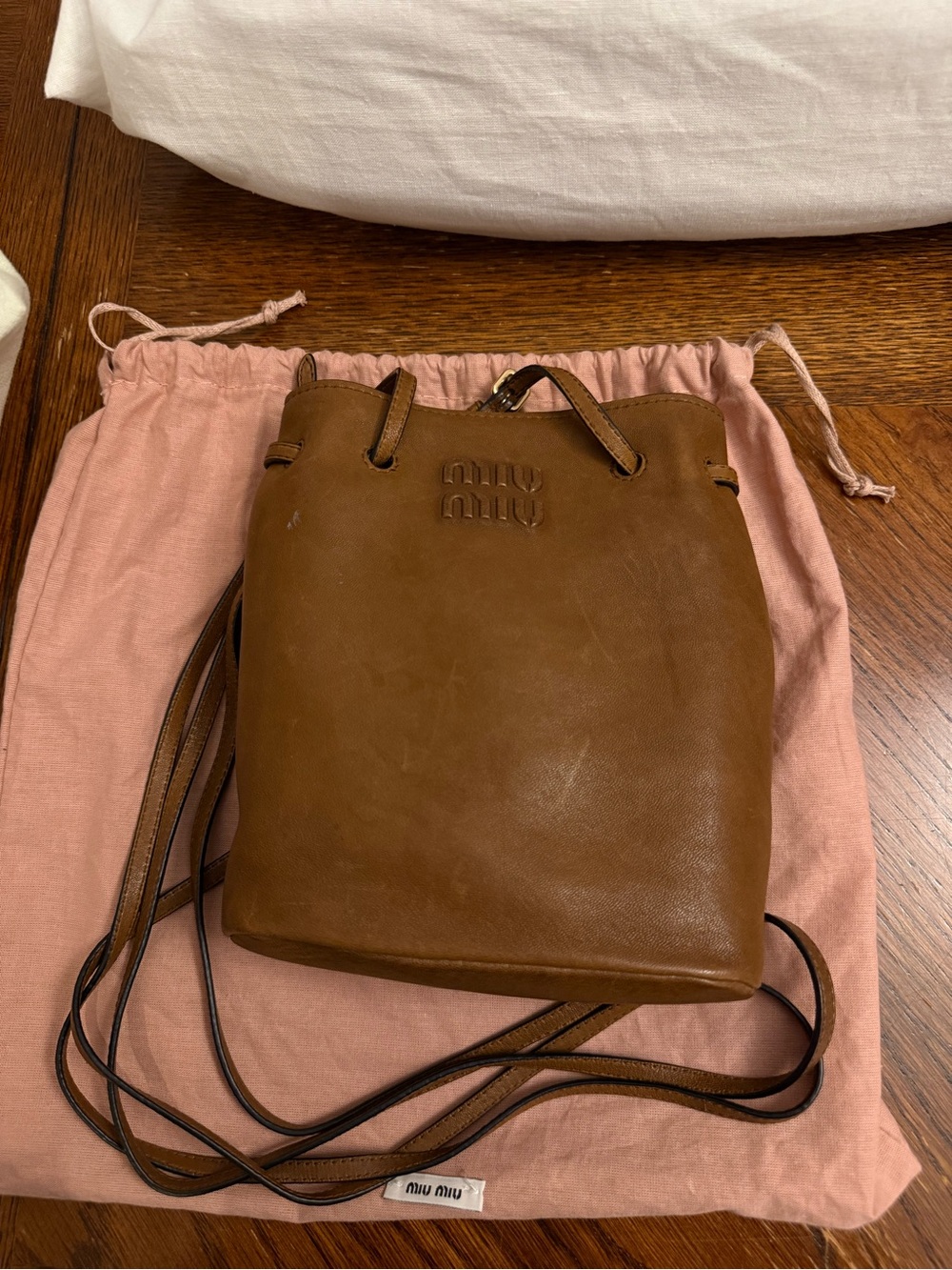 Miu Miu Logo leather crossbody bag
